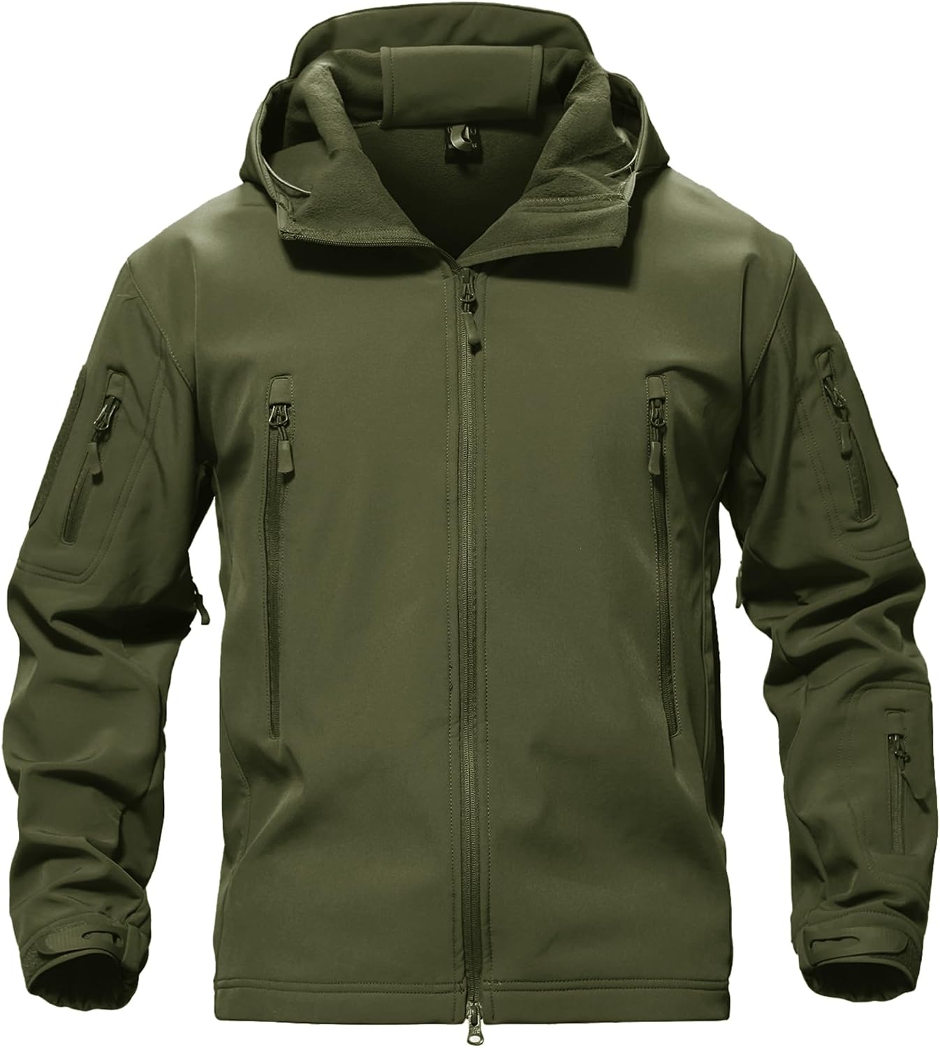 71J9gJjdQWL._AC_SL1500_.jpg Men's Special Ops Military Tactical Softshell Jacket, Warm Fleece Lined, Rain Hood Coat, Hiking Snowboard - Image 1