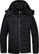 Men's 3-in-1 Waterproof Ski Jacket, Warm Winter Snow Coat, Puffer Rain Jacket