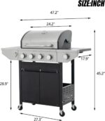 4-Burner Propane BBQ Grill with Side Burner - Image 2