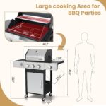 3-Burner Propane BBQ Grill with Side Burner - Image 2