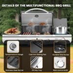 4-Burner Gas Grill with Griddle - Image 2