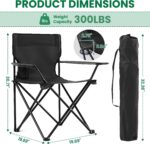 2-Pack Adult Folding Camping Chairs, Portable Beach Chair with Storage Bag and Cup Holder, Compact Design - Image 2