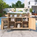 Stainless Steel BBQ Cart with Locking Casters - Image 2