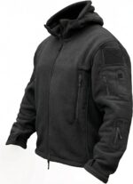 Men's Tactical Jacket, Fleece Lined, Full-Zip Military Hood, Windproof Warm Winter Jacket