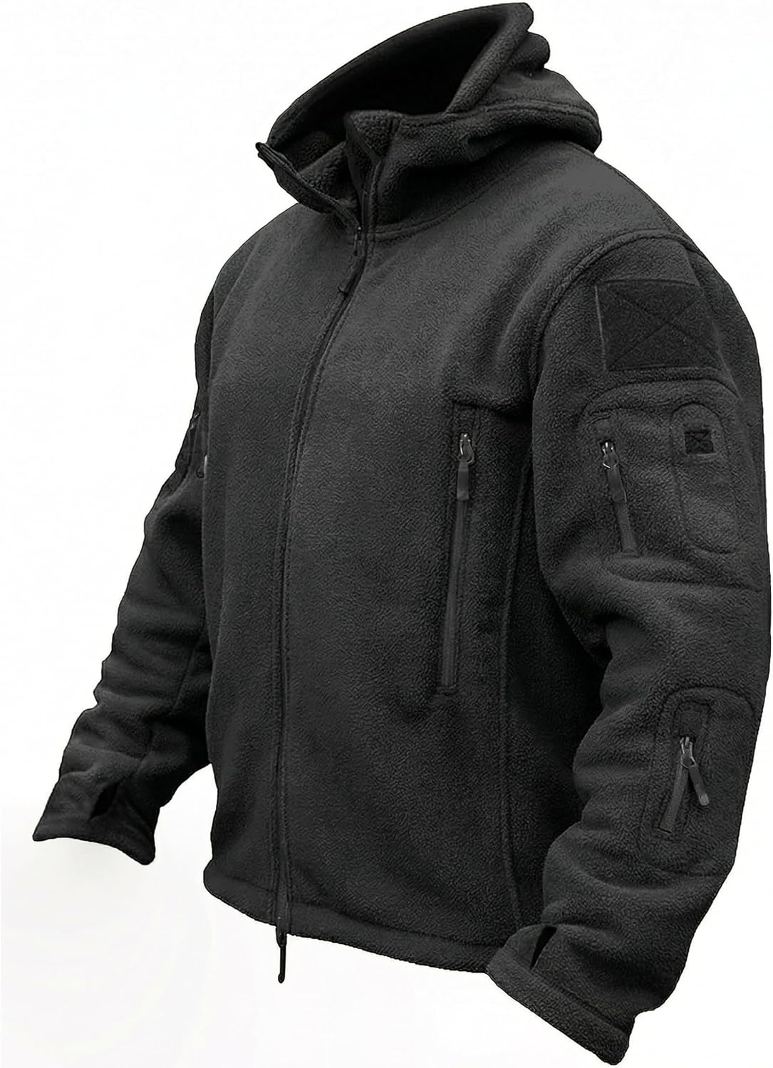 81O5vanLG4L._AC_SL1500_.jpg Men's Tactical Jacket, Fleece Lined, Full-Zip Military Hood, Windproof Warm Winter Jacket - Image 1